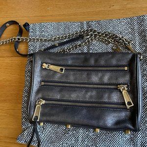 REBECCA MINKOFF Triple Zip Leather Shoulder Bag